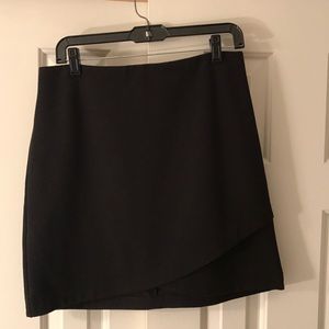 LOFT black faux wrap skirt